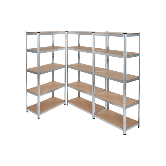 KIT3SCAFFALE 5 RIP. ULTRA IN METALLO ZINCATO 90x40x180 PORTATA A RIPIANO 1375KG