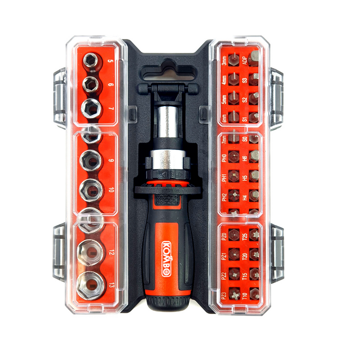 Set 36 Pezzi Cacciavite a Cricchetto con Inserti e Bussole (24261351)