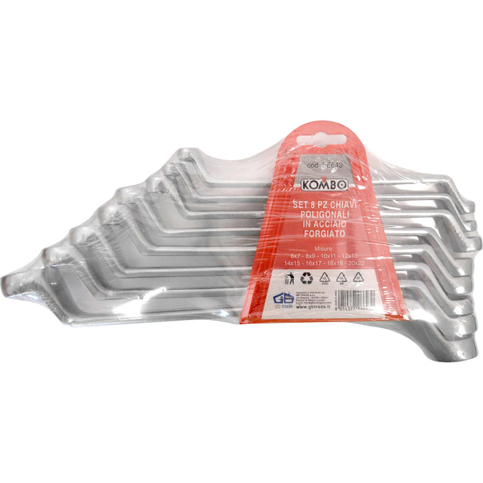 Set 8 chiavi combinate da 8mm a 22mm in Acciaio Forgiato
