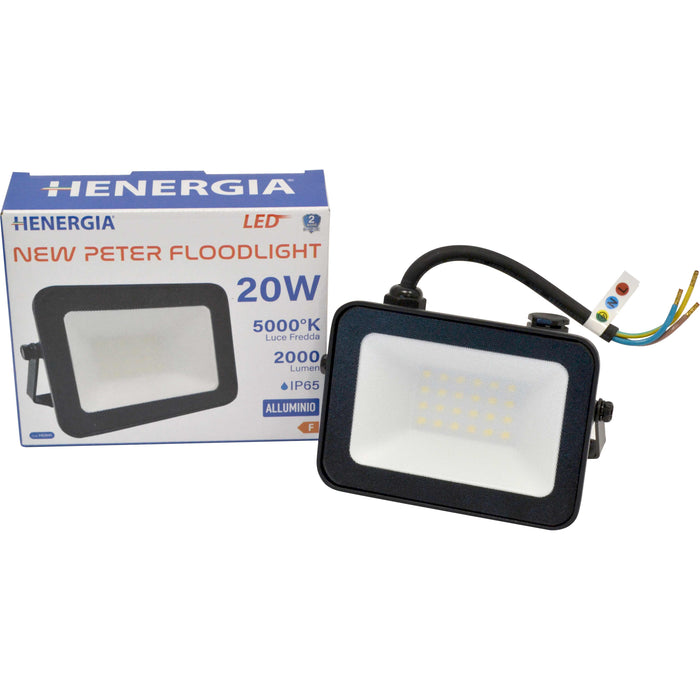 FARETTO PER ESTERNO NEW PETER FLOODLIGHT 20W 2000LM 5000K IP65 100LM/W