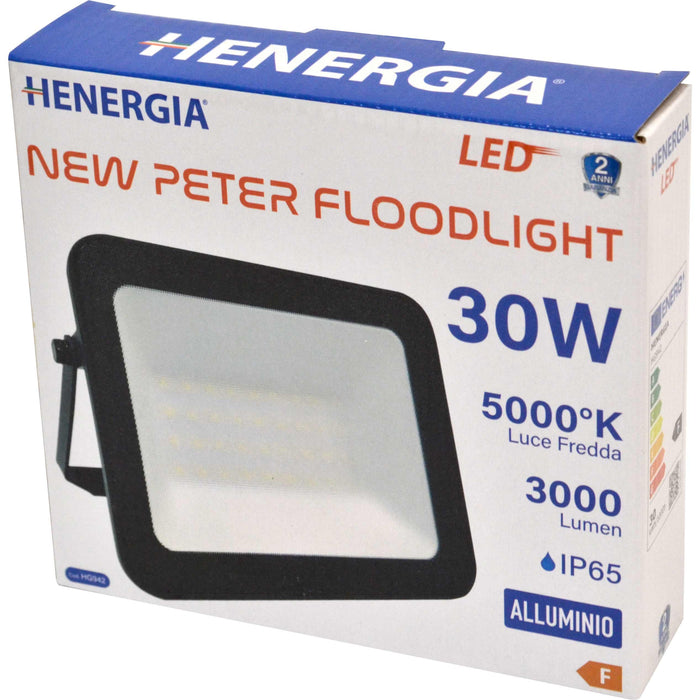 FARETTO PER ESTERNO NEW PETER FLOODLIGHT 30W 3000LM 5000K IP65 100LM/W