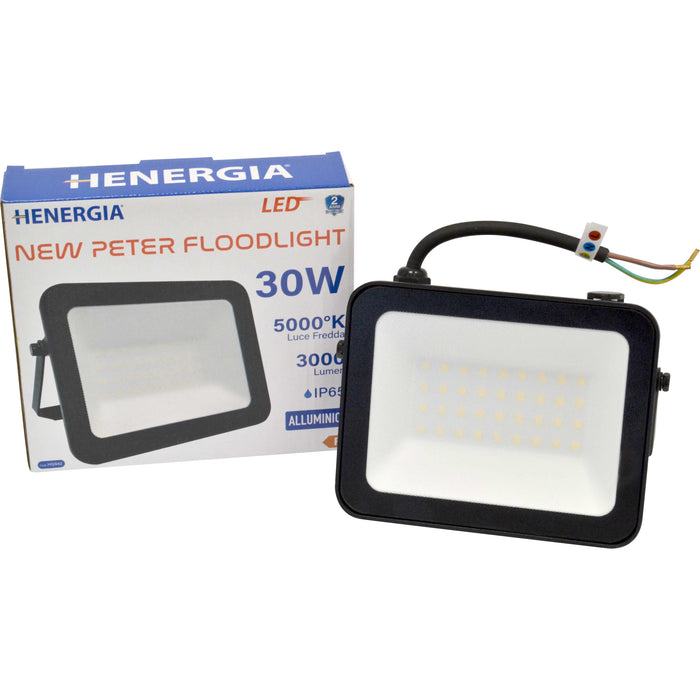 FARETTO PER ESTERNO NEW PETER FLOODLIGHT 30W 3000LM 5000K IP65 100LM/W