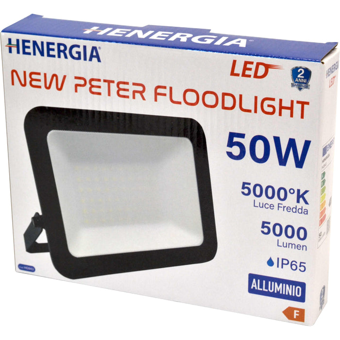 FARETTO PER ESTERNO NEW PETER FLOODLIGHT 50W 5000LM 5000K IP65 100LM/W