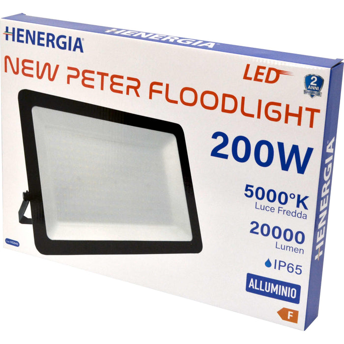 FARETT0 PER ESTERNO NEW PETER FLOODLIGHT 200W 20000LM 5000K IP65 100LM