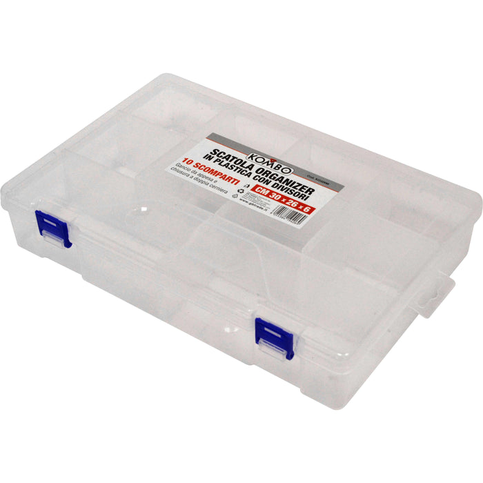 SCATOLA ORGANIZER CON DIVISORI IN PLASTICA 30X20X6