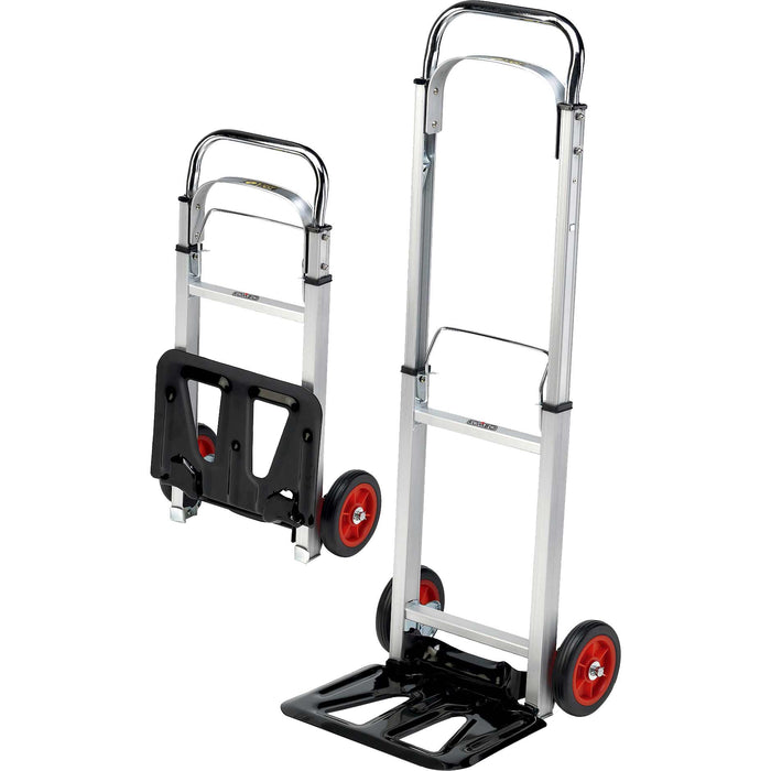 CARRELLO INDUSTRIALE PIEGHEVOLE IN ALLUMINIO CON PNEUMATICI ANTIFORATURA E CAPACITÀ DI CARICO DI 90KG