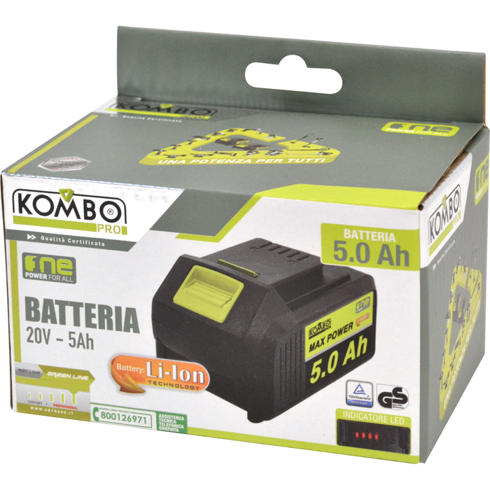 Batteria LI-ION 20V 5.0Ah KOMBO PRO