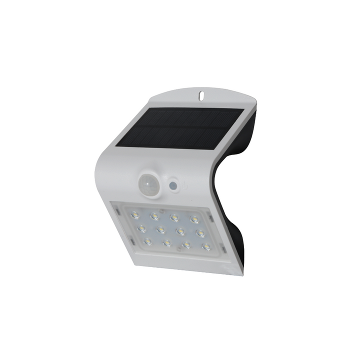 Applique ad energia solare colore bianco da 1,5w smd2835 220lm 4000k ip65