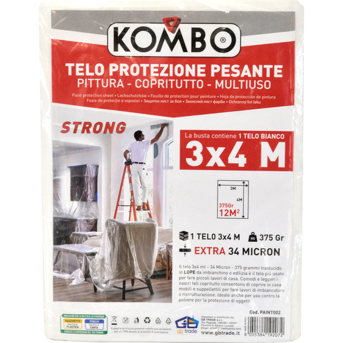 TELO PESANTE PROTEZIONE PITTURA COPRITUTTO MULTIUSO 3X4